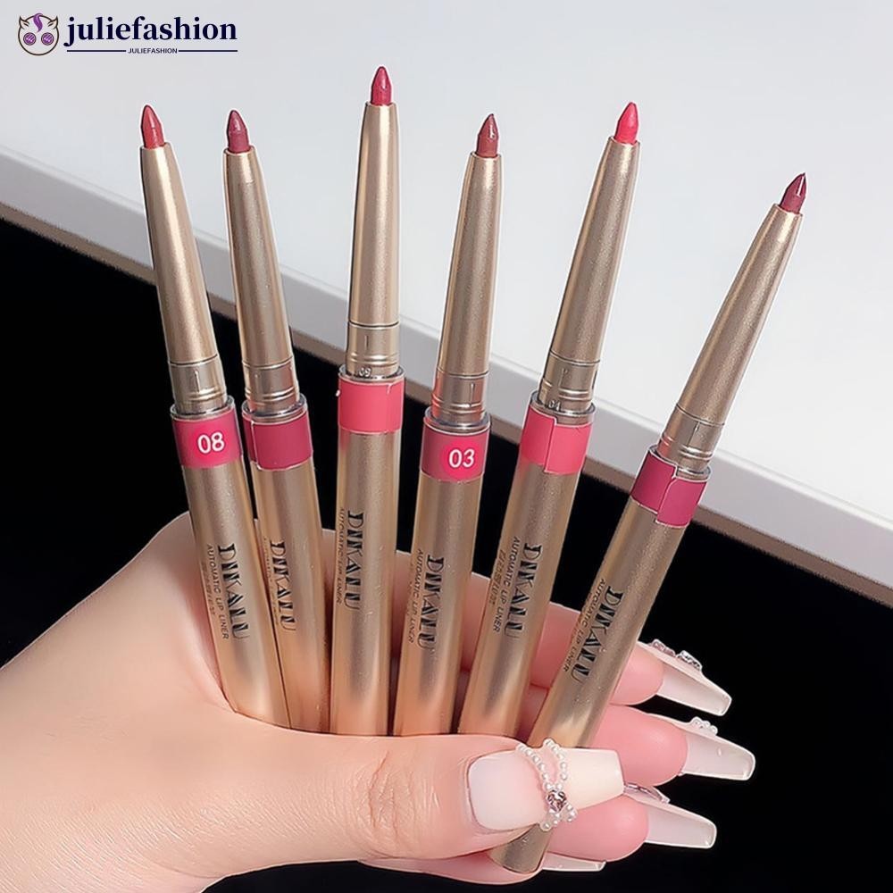 JULIEFASHION Auto หมุน Lipliner กันน้ํา Lip Liner ปากกา Non-stick ถ้วย Matte ลิปสติกปากกา Lip ดินสอกํามะหยี่ Nude Long Lasting Lip เครื่องสําอาง A8D6[NVEP]