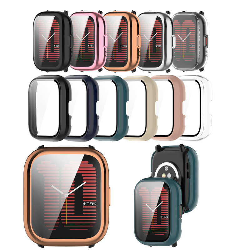เหมาะสําหรับ Huami Amazfit Active สมาร์ทวอท์ช TPU ฝาครอบป้องกันกันชนอ่อน PC กรอบหน้าจอกระจกอุปกรณ์เสริมเกราะป้องกัน