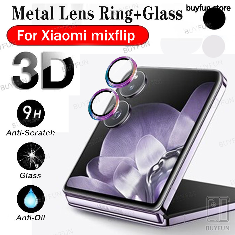 For Xiaomi Mix Flip 5G 6.86" MixFlip miFlip Camera Protective Cap 9D Curved Lens Matel Bumper Lens Cover