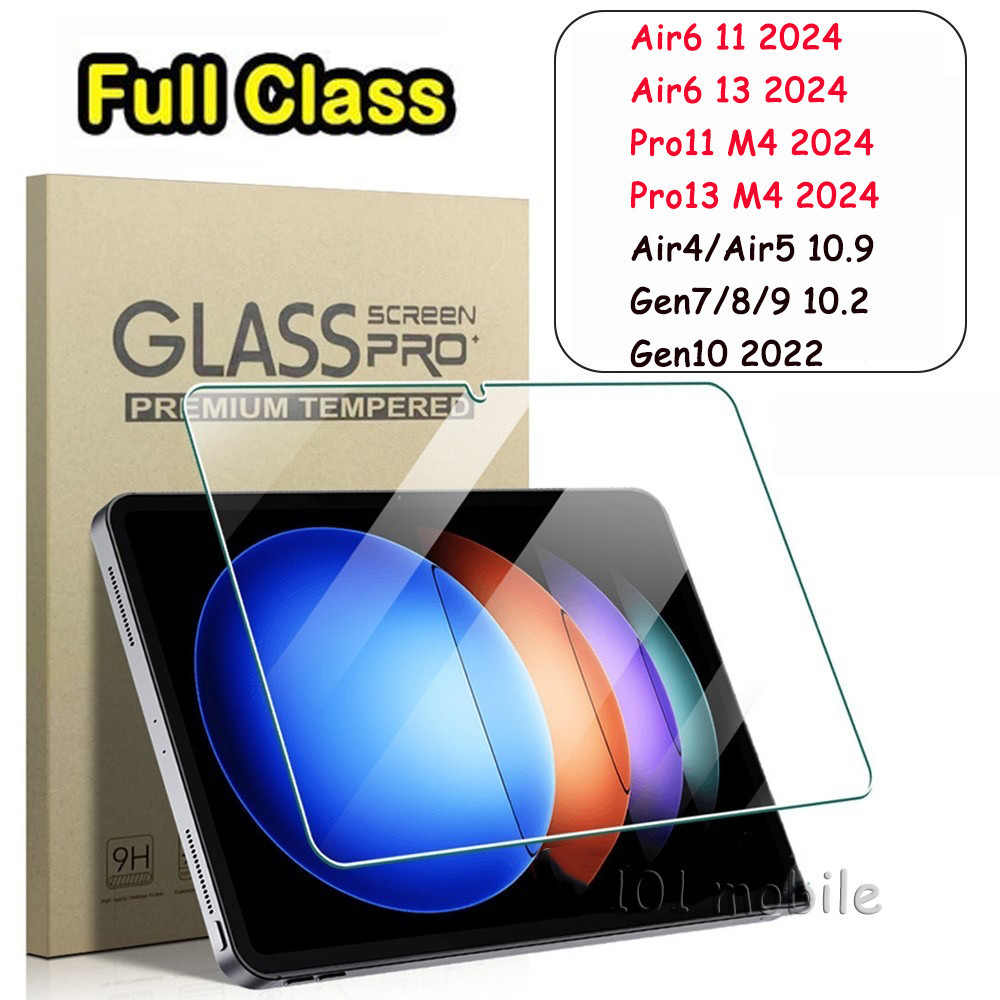 ฟิล์มกระจกใสนิรภัย สำหรับ ไอแพค iPAD มีทุกรุ่น Gen Air Mini Pro11 1,2,3,4,5,6,7,8,9,10 10.2/10.5 Air 11 13 Pro 2024 M4