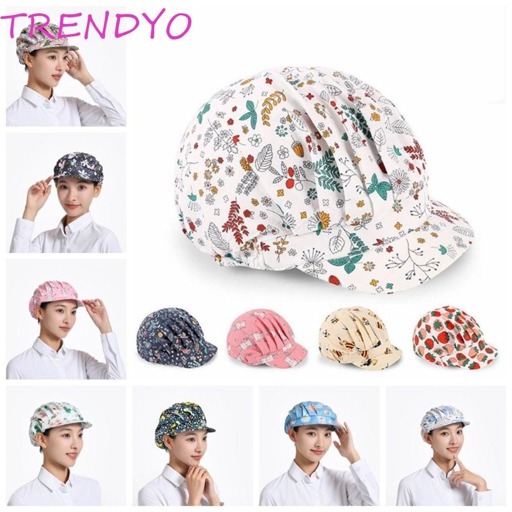 Trendyo หมวก Casquette ครัว ป้องกันผมร่วง ปรับขนาดได้ ผ้าเต็มใบ สุขาภิบาล ใช้ซ้ําได้ ป้องกันฝุ่น ร้านอาหาร