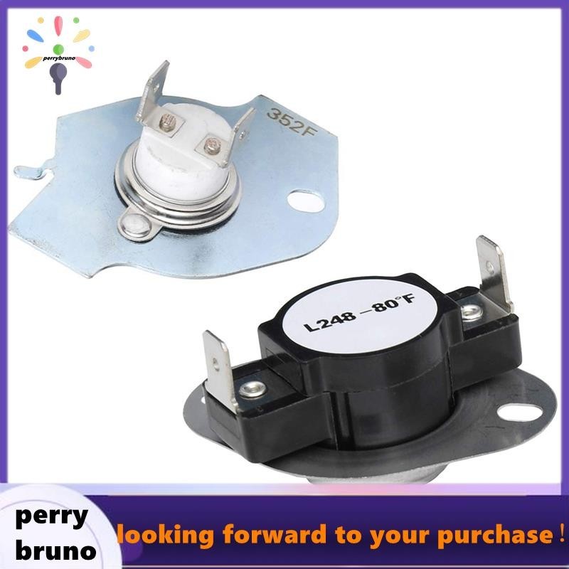 [perrybruno] Dryer Heating Thermal Cut-Off Kit 279769 อะไหล่ทดแทนพลาสติก+โลหะเข้ากันได้กับ 3389946, 3398671, 3977394, 695563, Ap3094224, 3390291
