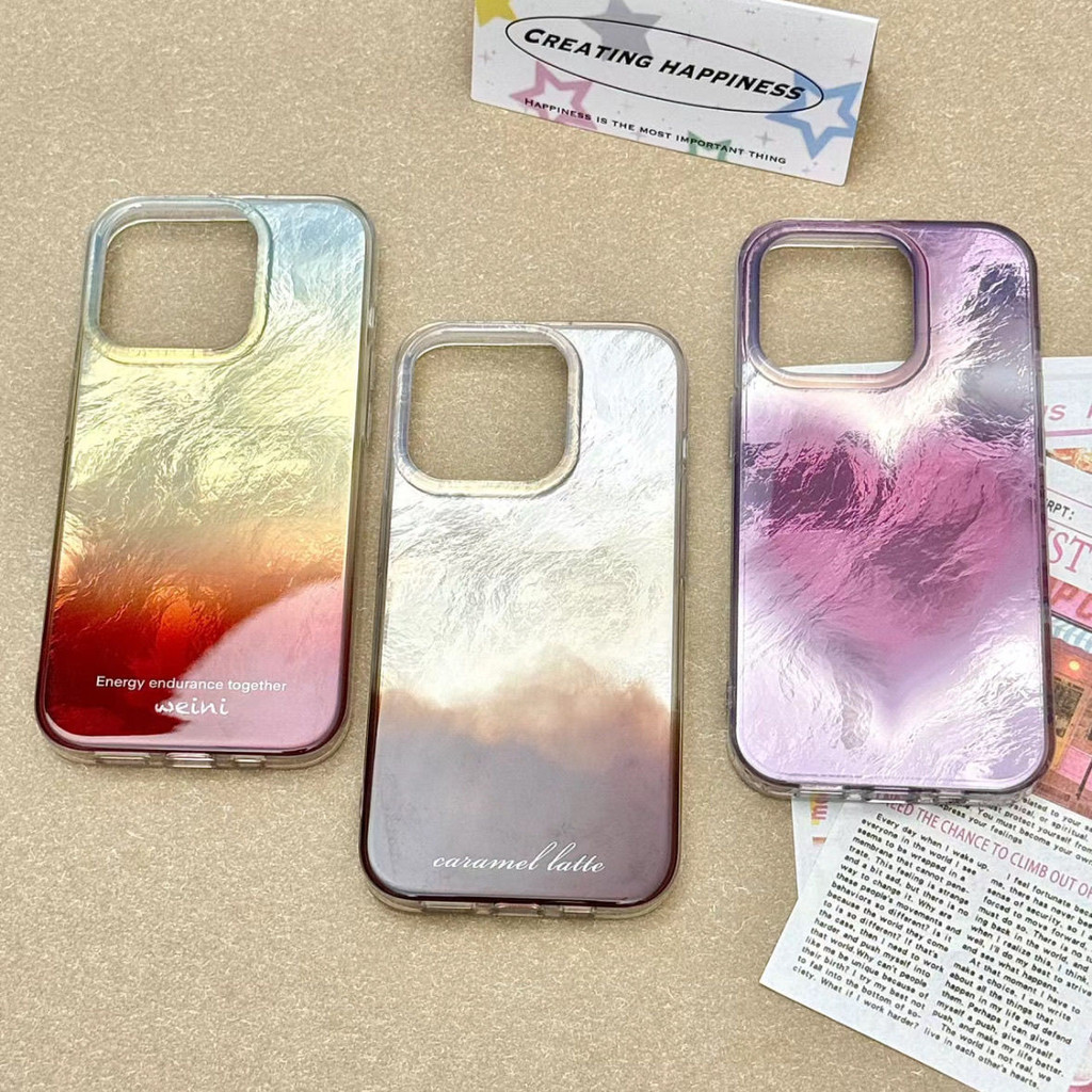 หัวใจกาแฟไล่โทนสีเหมาะสําหรับ Apple 15promax เคสโทรศัพท์ 14/13/12 เคสนิ่ม XR/XSMAX/11/7p/8p เคสโทรศัพท์