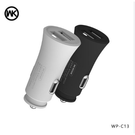 WK WP-C13 Design Car Charger Warpath 2xUSB 2.4A, White