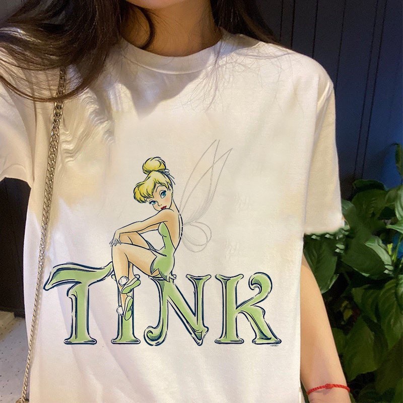 ใหม่ Tinkerbell - เสื ้ อยืดปี ่ เซีย - Princess Disney Unisex Blue Fairy