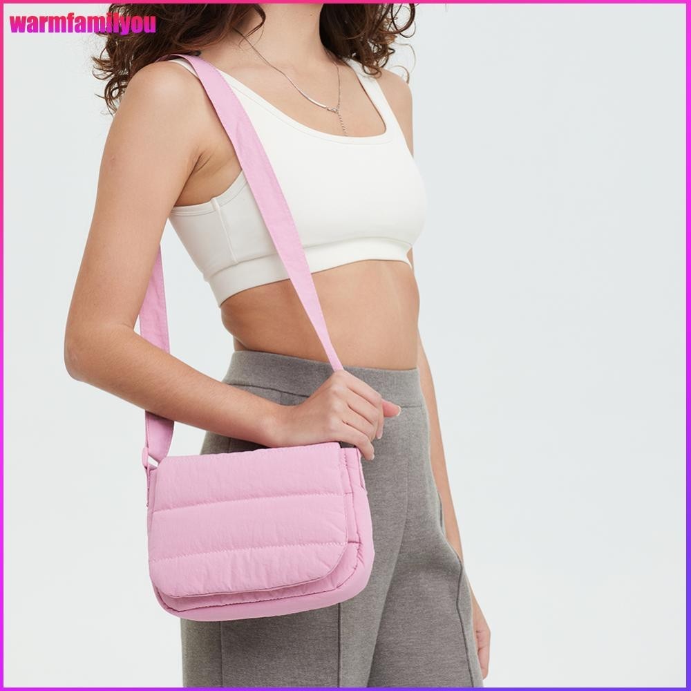 familyou Women Quilted Crossbody Bag Puffy Tote Handbag Large Capacity Slouchy Travel Bag