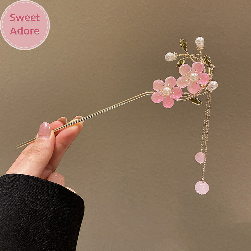 Sweetadore คลาสสิกจีนผม Stick Pins สําหรับผู้หญิงผีเสื้อดอกไม้ Star Fresh Handmade Hairpins Charm เครื่องประดับอุปกรณ์เสริมผม TH