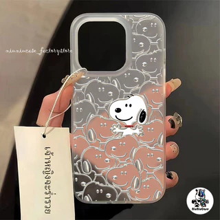 niuniu- สนูป Pattern เคสโทรศัพท์ โปร่งแสง For เคสไอโฟน11 iPhone 11 12 13 14 15 Pro XS Max X 7 Plus XR เคส ซิลิโคนนุ่ม