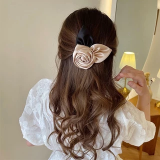 Elegant เกาหลี 3D Rose ดอกไม้ Hairpin กิ๊บติดผม Headwear เครื่องประดับผมสําหรับสาวหวาน