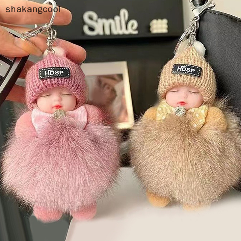Sgl Sleeping พวงกุญแจเด็กน่ารัก Soft Fluffy ตุ๊กตาพวงกุญแจผู้หญิงสาวกระเป๋าจี้กระเป๋าเป้สะพายหลังอุปกรณ์เสริมของขวัญ SGL