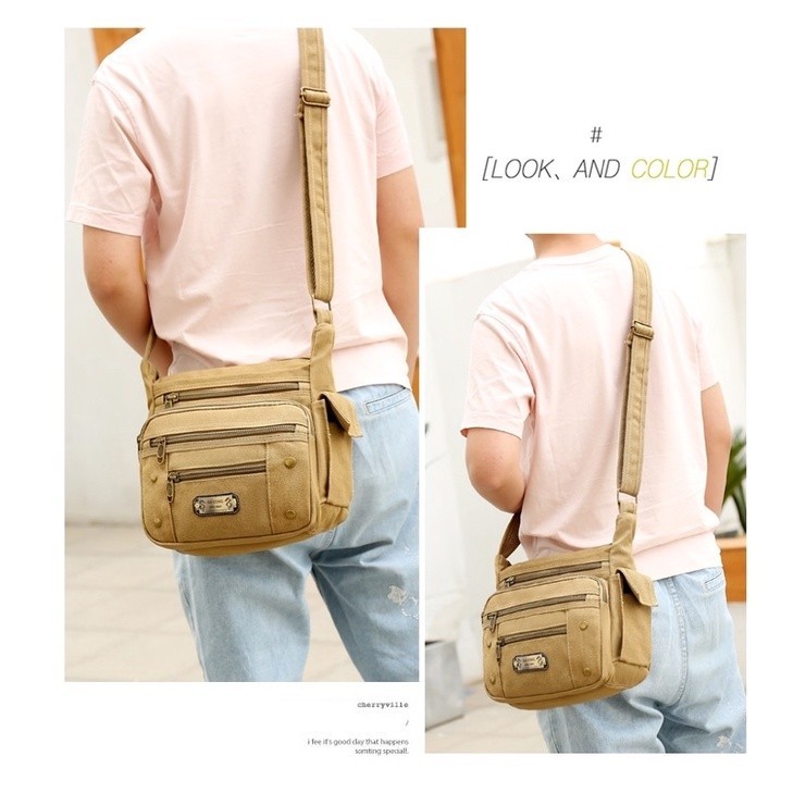 กระเป๋าสะพายข้าง ผ้าแคนวาส ขนาดกลาง/MEDIUM Size-M Fashion  561M# 562M# 563M#