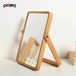 GlobalHouse Primo กระจกแต่งหน้าตั้งโต๊ะกรอบไม้ รุ่น Mira ขนาด 2x20x27 ซม. สีน้ำตาล สินค้าของแท้คุณภาพดี