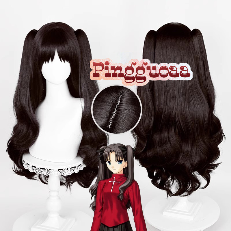 【Manmei】Fate/stay night Rin Tohsaka Cosplay Wig 82cm Long Heat Resistant Synthetic Hair with Ponytai