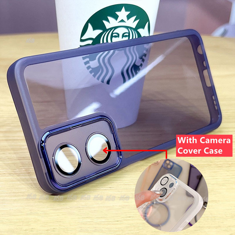 เคส OPPO A78 A79 A98 A77 5G เคส OPPO A60 A58 A18 A38 A78 A57 A77S A76 A96 4G A5 A9 2020 เคส เคสใส กันกระแทก พร้อมฝาครอบกล้อง ป้องกันเลนส์ เคสโทรศัพท์กันกระแทก ถุงลมนิรภัย เคสด้าน