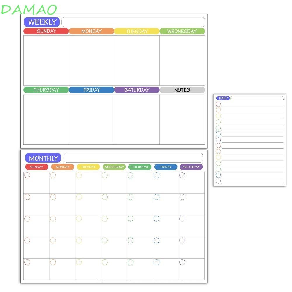 Damao Memo กระดานข้อความ A3 Home Office Kitchen Work Plan แม่เหล็กร้านขายของชํารายการไวท์บอร์ด Month