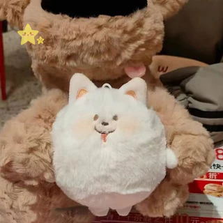 [JBTH] 1PC Samoyed ตุ๊กตาตุ๊กตา Squeak ตุ๊กตาสัตว์พวงกุญแจ Plushies ของเล่นผู้ถือกุญแจกระเป๋าจี้อุปกรณ์เสริมกุญแจรถ [JB]