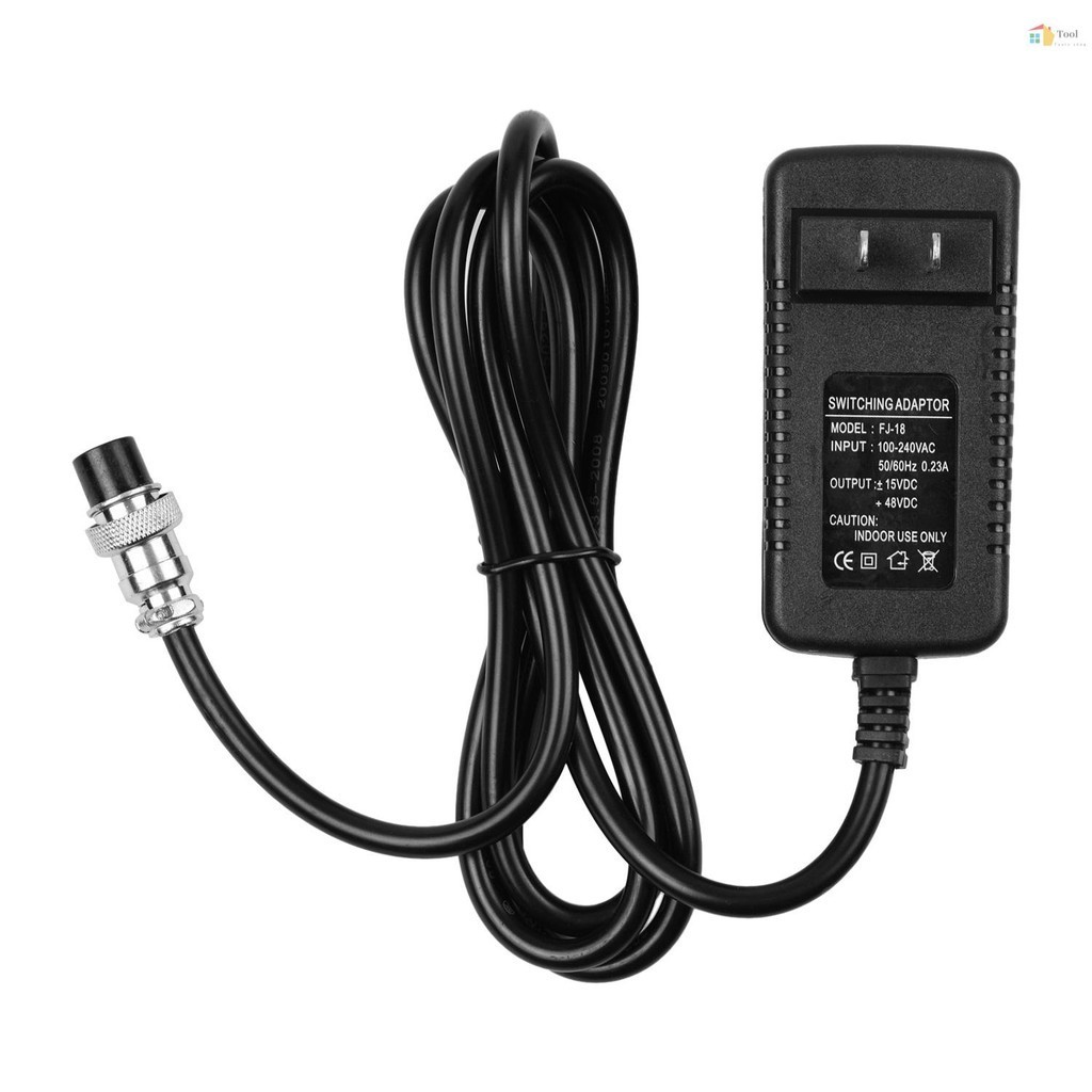 [TLS] Mixing Console Mixer Power Supply AC Adapter 15V 230mA Universal 4-Pin Round Connector สําหรับ 16 ช่องหรือด้านล่างคอนโซลผสมอุปกรณ์เสริม 100-240V อินพุต US Plug