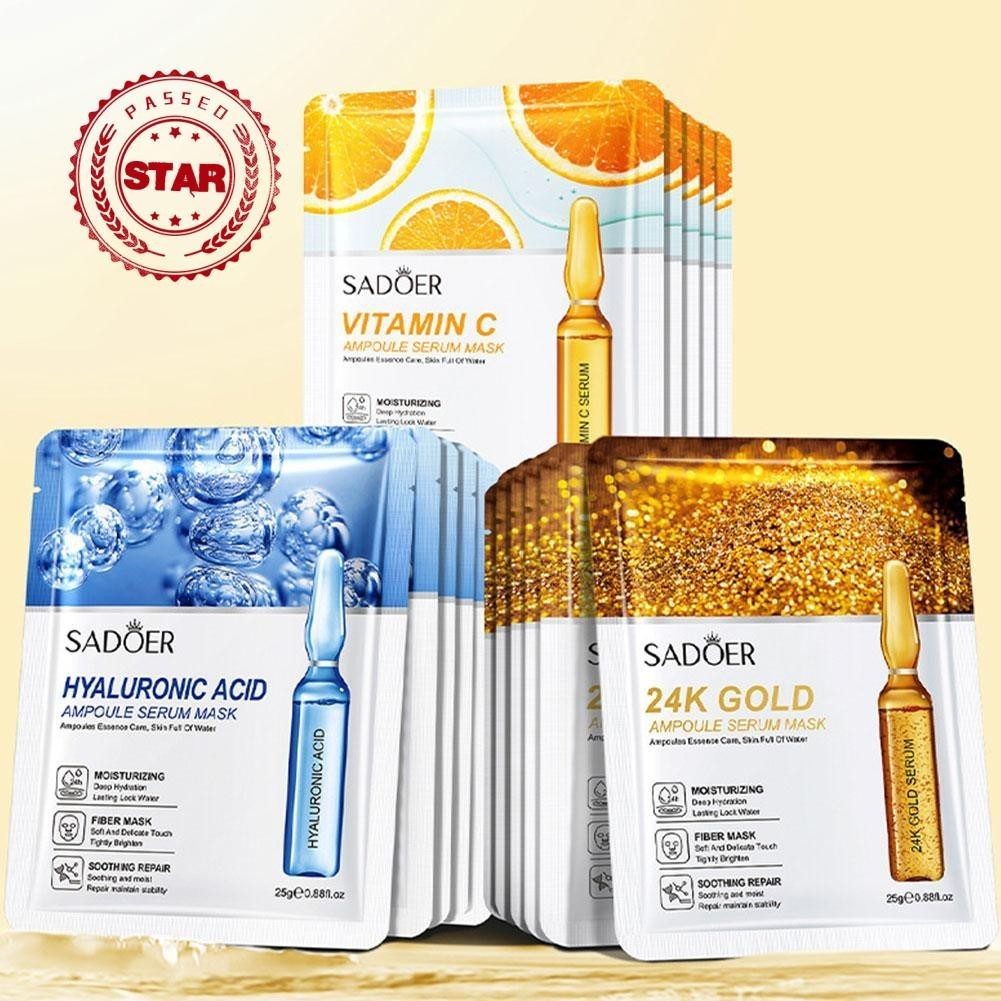 25g Organic Beauty Face Mask Skin Care Facial Mask เซรั่มมาส์ก 24k Ampoule P0w2
