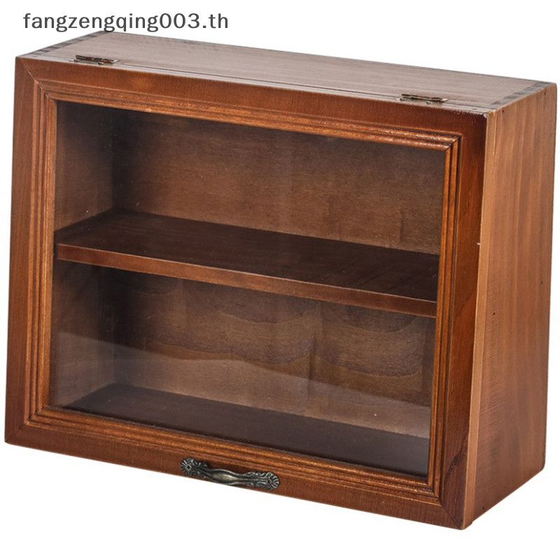 F3th กล่องแสดงผนังตู้ไม้เงากรณีเก็บแก้วขนมปัง Organizer f3th