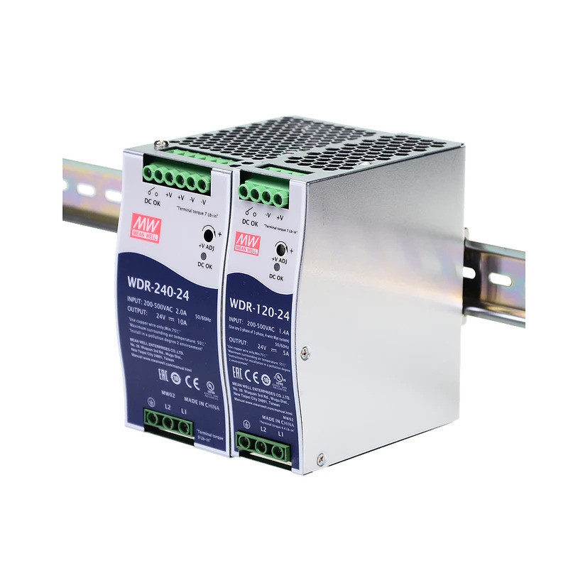 Mean Well WDR-240 series 180-550VAC อินพุตแรงดันไฟฟ้า mianwell DC 24V 48V 240W เอาต์พุตเดี่ยวอุตสาหก