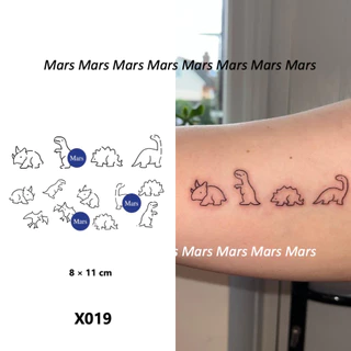 Mars Tattoonew Technology Magic, Long Lasting 2 สัปดาห์, รอยสักกึ่งถาวร, รอยสักชั่วคราว, สติ๊กเกอร์รอยสัก, ปลอม, ไดโนเสาร์, X019