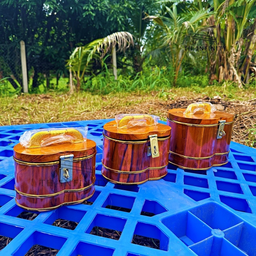 ส่งฟรี ถังกระปุกออมสินไม้สักทอง ทรงหัวใจ