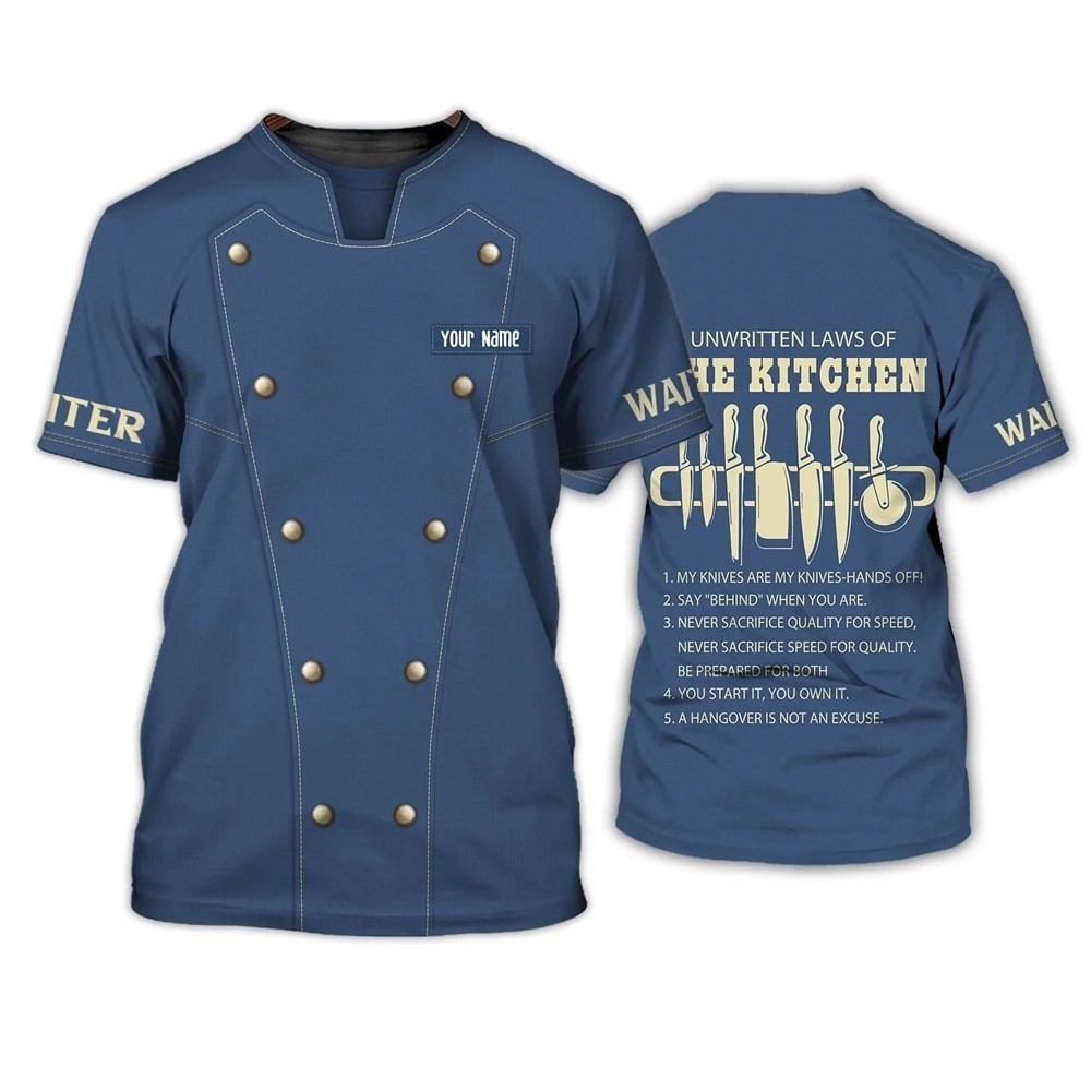 2024ใหม่เชฟเครื่องแบบแฟชั่น3D พิมพ์เสื้อยืดผู้ชายฤดูร้อนลำลองชายแขนสั้นด้านบน