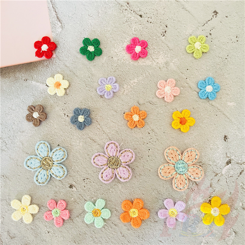 1ชิ้น ดอกไม้สีสันสดใส Series 02 Patch Diy ผ้า Applique เย็บปักถักร้อยเย็บบนแพทช์อุปกรณ์ตกแต่ง