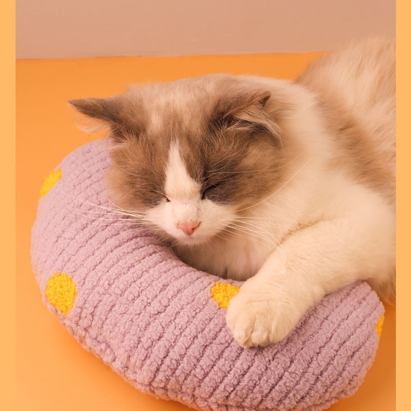 หมอนแมวนอน ที่นอนสัตว์เลี้ยง ที่นอนแมว นุ่ม นอนสบาย ช่วยปกป้องกระดูกสันหลัง ขนาดเล็ก หลากสี - รูปที่ 5