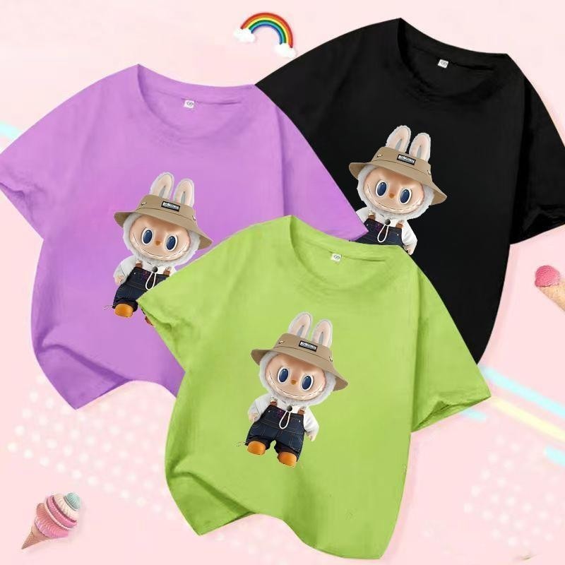เสื้อยืดเด็กแขนสั่งลายLABUBU.ผ้านุ่นใส่สบายทั้งเด็กชายกับเด็กหญิง