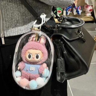 กระเป๋าใส่ลาบูบู้ labubu กระเป๋าพลาสติกใสใส่ตุ๊กตา กระเป๋าตุ๊กตาไวนิล ใส่ตุ๊กตา ใส พวงกุญแจ แบบใส มีซิป สําหรับตกแต่ง DIY PVC วัสดุปลอดภัยและปลอดสารพิษ