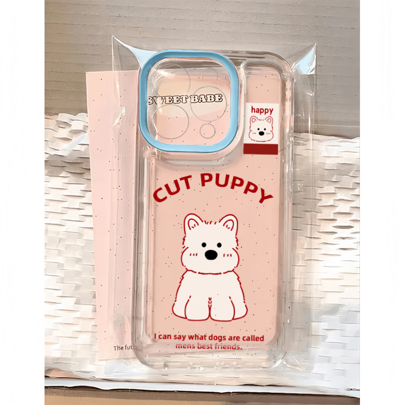 Ins น่ารักตลกสุนัขสีฟ้าโปร่งใสเคสโทรศัพท์สําหรับ iPhone 16 Promax 15 Promax 12 13 Mini 14plus 11 Pro Max X XS XR XS Max 7 8 plus Se2020 6G 6Plus