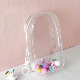 ✨กระเป๋าใส่ลาบูบู้✨ labubu กระเป๋าตุ๊กตาไวนิล พวงกุญแจ PVC แบบใส หนา กันฝุ่น แฟชั่น มาการอง
