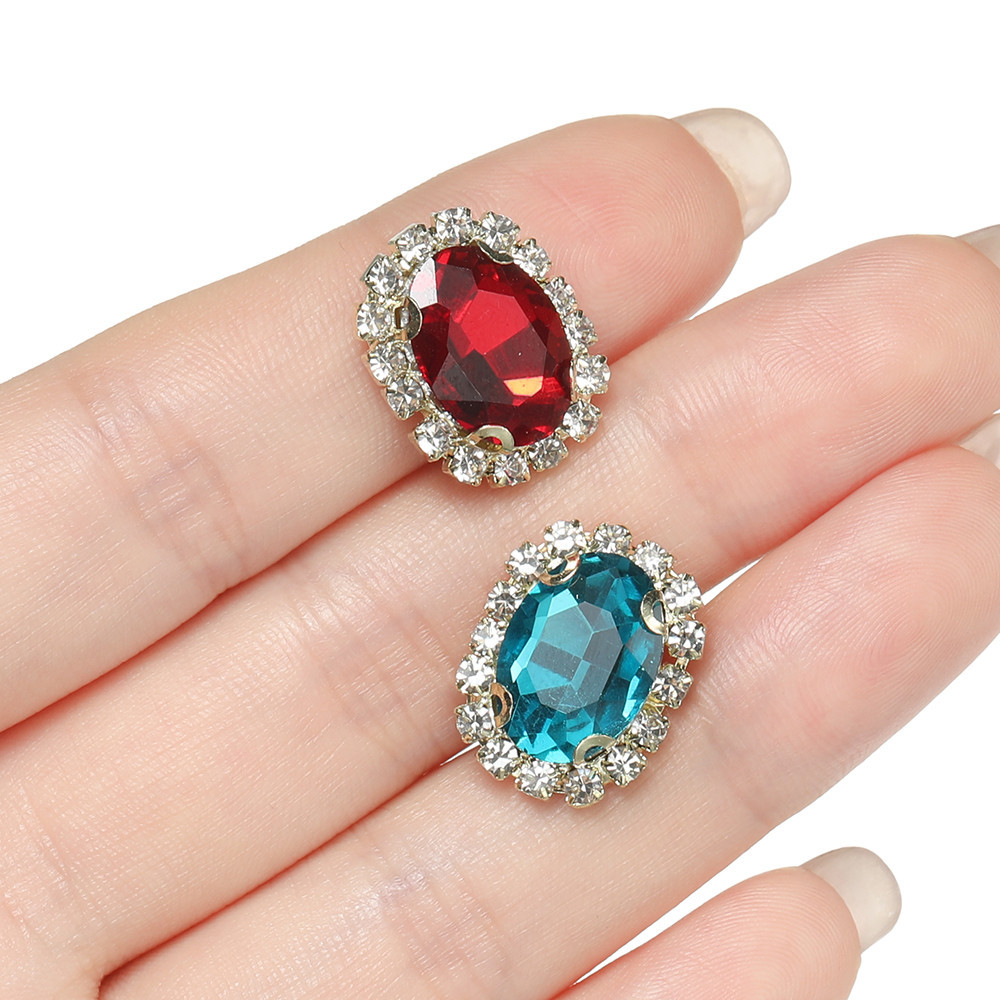 St.kunkka 2-10 ชิ้น 14 * 18 มม.รูปไข่ Claw เพชรแฟชั่นอุปกรณ์เสริมเหมาะสําหรับ diy สร้อยข้อมือสร้อยคออุปกรณ์เสริมเครื่องประดับ - รูปที่ 6