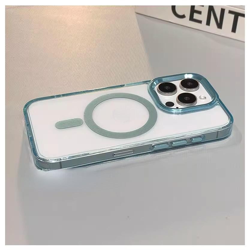Strong Magnetic Hard Case สําหรับ IPhone 16 15 14 13 12 11 Pro Max X XS XSMAX 14 15 Plus โปร่งใส Glossy Ranspaear สมาร์ทโฟนปลอก