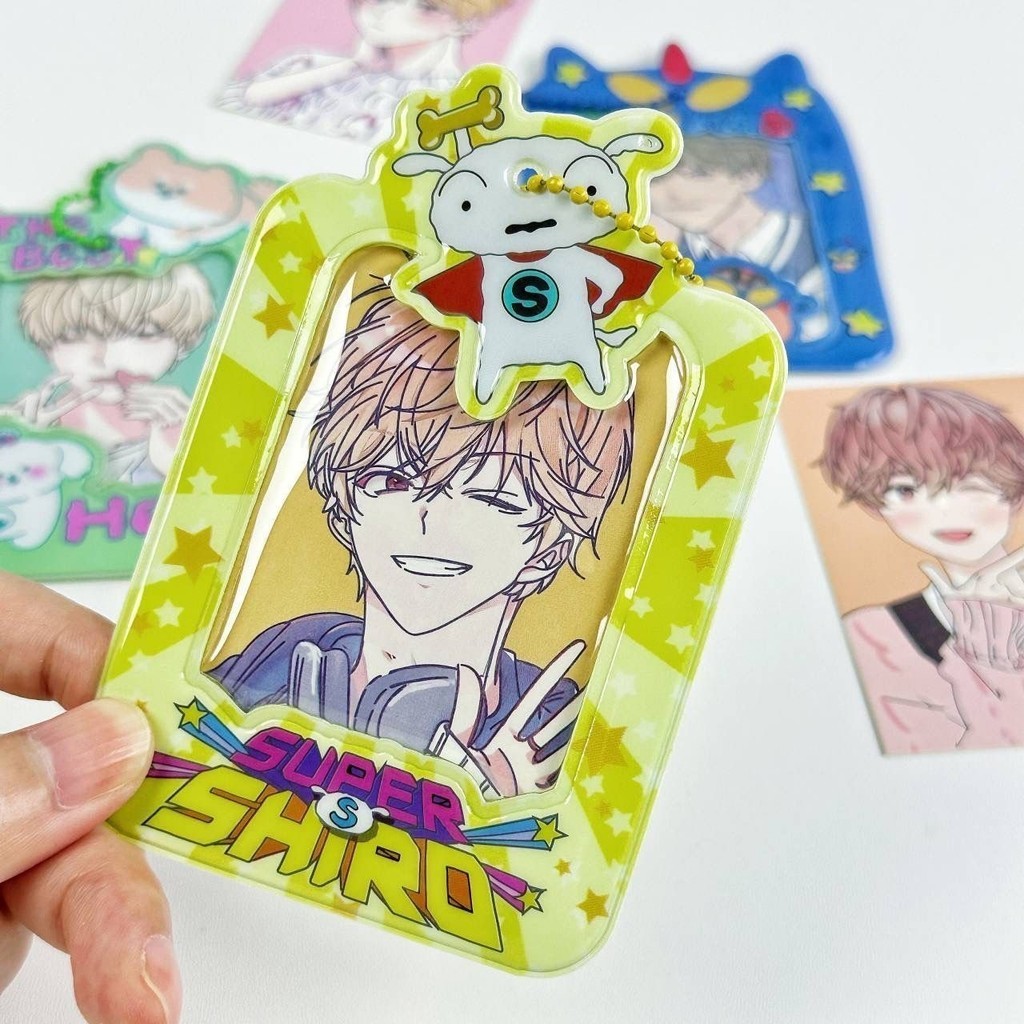 Ins Crayon Shin-chan 3 นิ้วผู้ถือบัตรการสูญเสียกระเป๋าพวงกุญแจการ์ดขนาดเล็กเคสป้องกัน