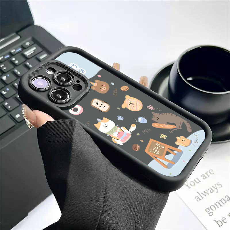 SAMSUNG น่ารักขนมปังแมวเคสโทรศัพท์สําหรับsamsung S24 S23 Ultra S23 FE S22 S21 Plus S20 S21 FEสัตว์น่ารักน่ารักกันกระแทกนุ่มฝาครอบป้องกัน - รูปที่ 6