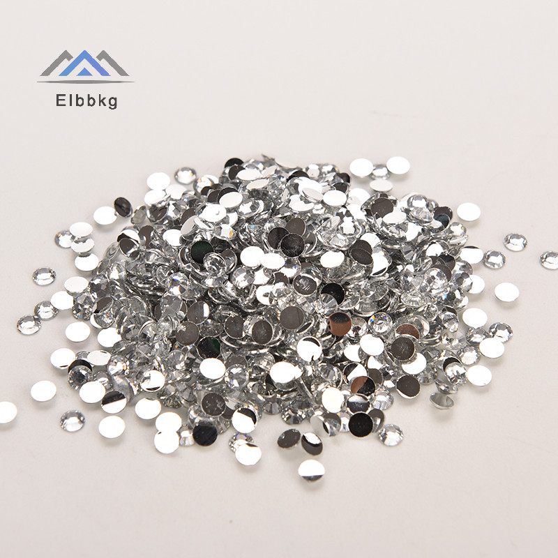Eibbkg จํานวนมาก 1000 ชิ้น Rhinestone Facets Flatback คริสตัลรอบลูกปัดเล็บ DIY 4 มิลลิเมตรใหม่ลดราคา
