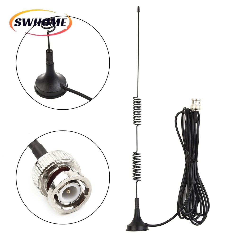 [SWHOME] Vhf UHF Ham เสาอากาศวิทยุสมัครเล่นวิทยุมือถือสแกนเนอร์วิทยุเสาอากาศ BNC ในสต็อก
