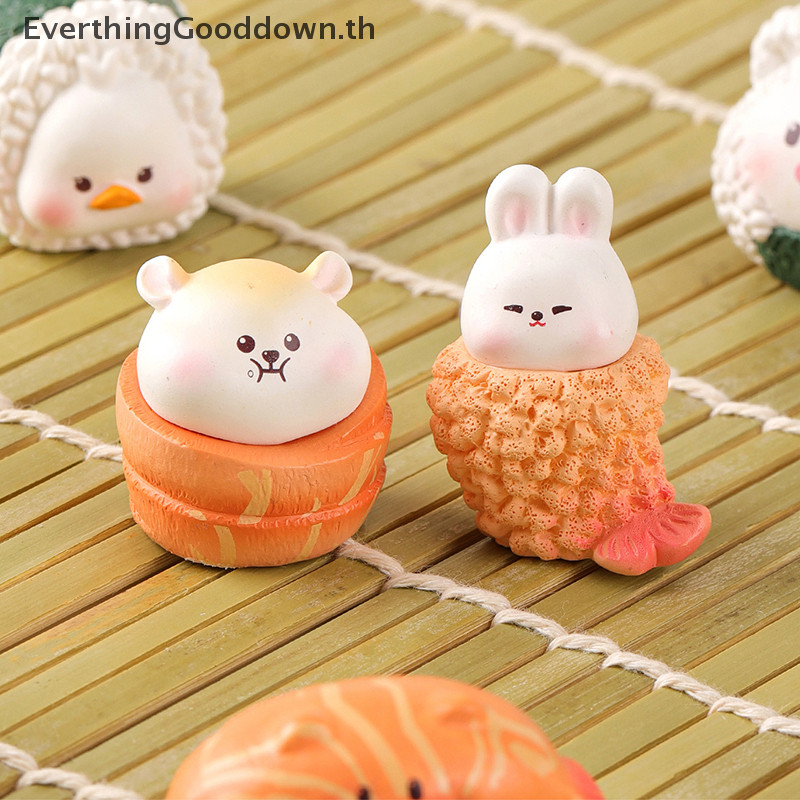 Ever การ์ตูนน่ารักมินิซูชิหมูแมวสุนัขสัตว์Figurinesแฟชั่นMiniature Desktopเครื่องประดับรถDIYอุปกรณ์ตกแต่งเด็กของขวัญTH