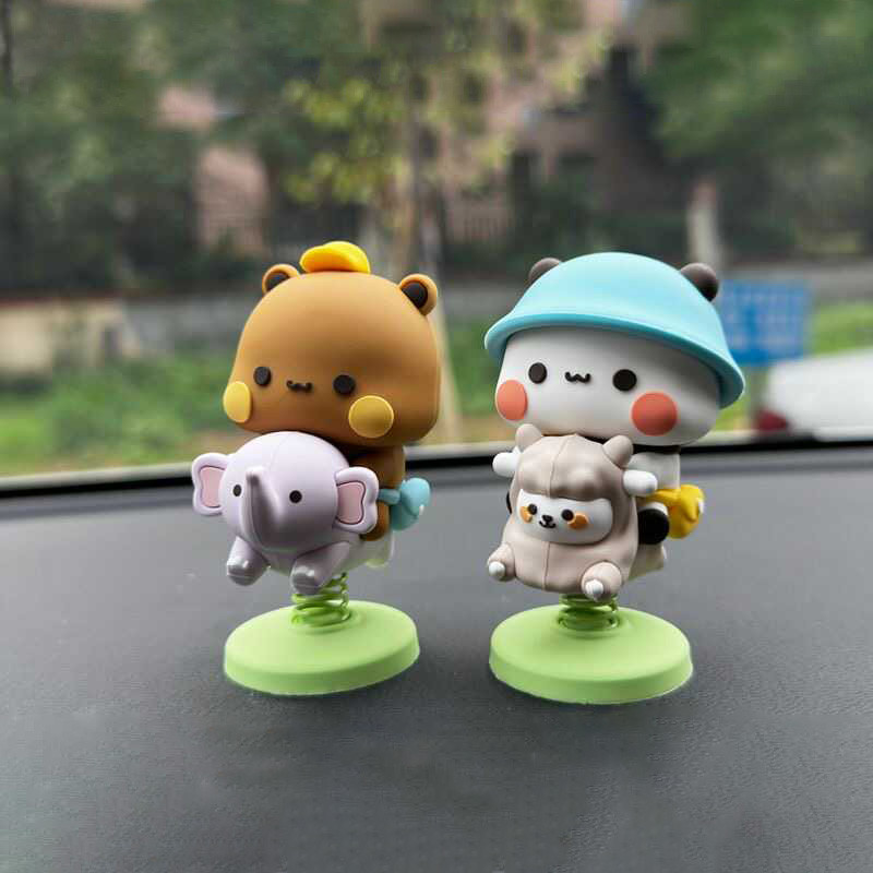 เขย่า Yier Bubu รูป Mitao Panda Dudu เครื่องประดับรถยนต์ตุ๊กตารุ่นสะสมเด็กน่ารักการ์ตูนของเล่นคริสต์มาส