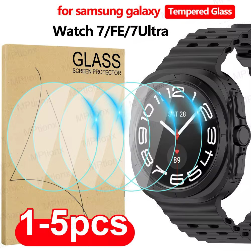 5/1PCS กระจกนิรภัยสําหรับ Samsung Galaxy Watch 7/FE 40 มม.44 มม.HD ป้องกันหน้าจอฟิล์ม Anti-Scratch ส