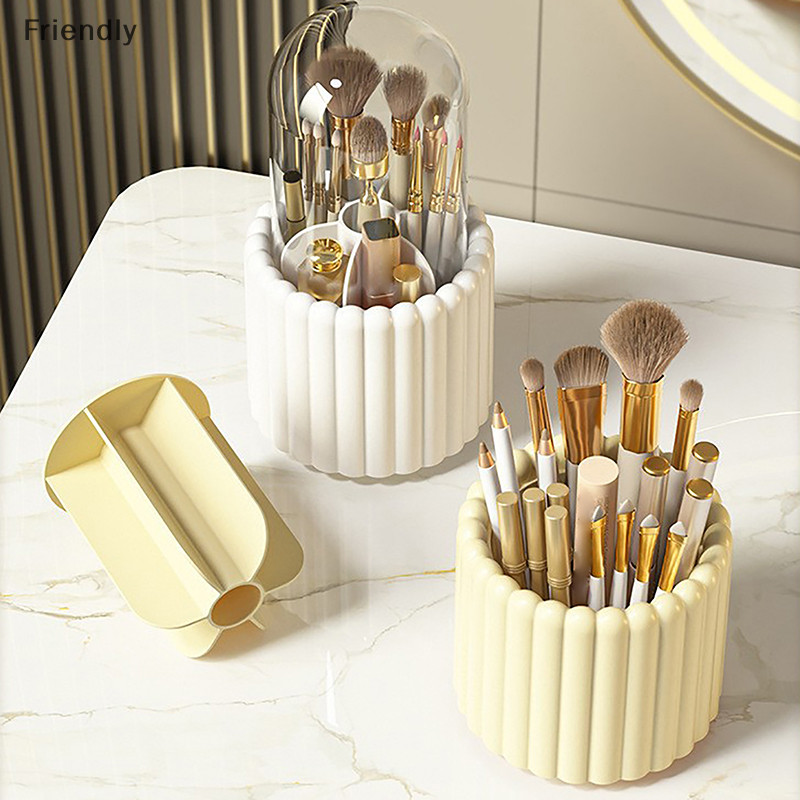[เป็นมิตร] 360° Rotag แปรงแต่งหน้าพร้อมฝาปิด Lip Organizer ที่เก็บเครื่องสําอาง Make Up กล่องเครื่องมือเครื่องประดับกล่องดินสอคอนเทนเนอร์ Boutique