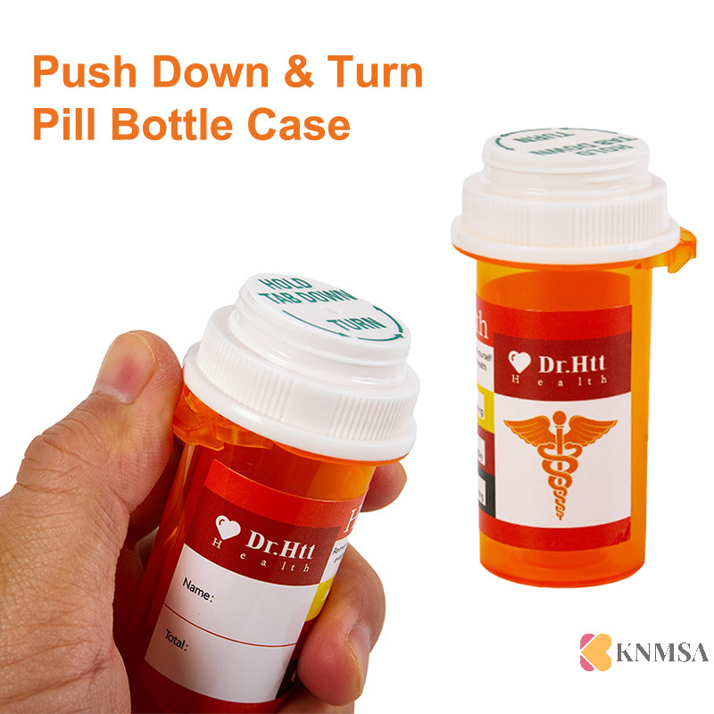 Knmsa] 50ML Push & Tailor Turn Vial Container Pocket Plastic Storage Stash Jar Pill Bottle Case Box Herb Container ศนเดิมคอเต่า
