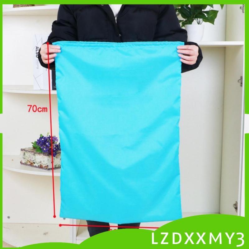 [Lzdxxmy3] ความจุขนาดใหญ่กระเป๋ากันน้ํา Drawstring Storage Sack สีฟ้า 50x70 ซม.