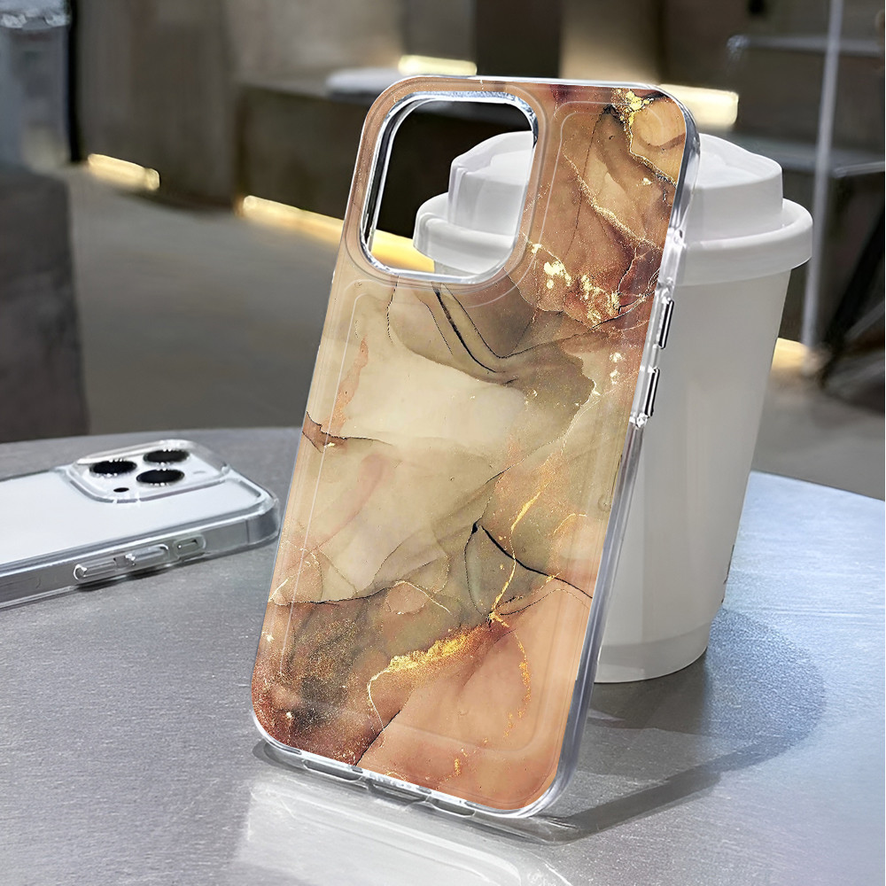 เคสอวกาศโปร่งใสสําหรับ iphone 15promax 14 11 13 12 7Plus X XS Max 8 7 รูปแบบหินอ่อนกันกระแทก