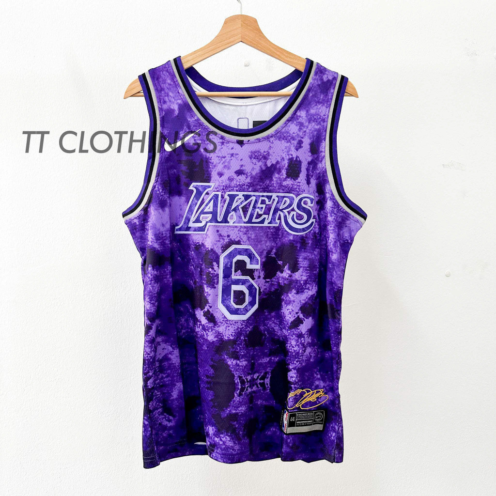 NBA JERSEY เสื้อบาสเก็ตบอลผู้ชายผู้หญิงเสื้อกล้ามผู้ชาย LEBRON #6ราศีสีม่วงแขนกุดเบสบอล NFL jersey99