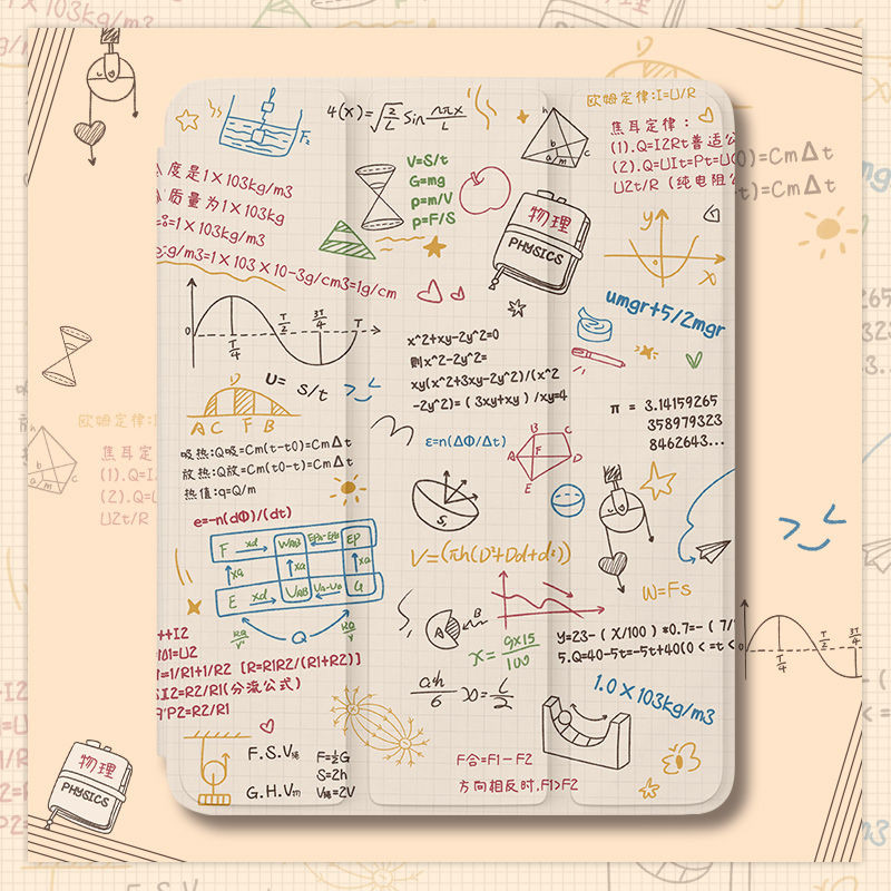สําหรับ iPad Pad ฝาครอบป้องกัน iPad 9 กรณี Pro แบบพับได้ Mini6 Creative Notes Graffiti Air54 8th/10th Generation Anti Drop