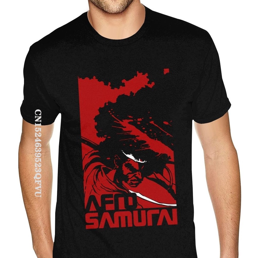 Afro Samurai CUSTOM Tee เสื้อกราฟิกสําหรับชายเสื้อผู้ชายครอบครัว CUSTOM Tops T เสื้อผ้าฝ้ายเสื้อยืดล