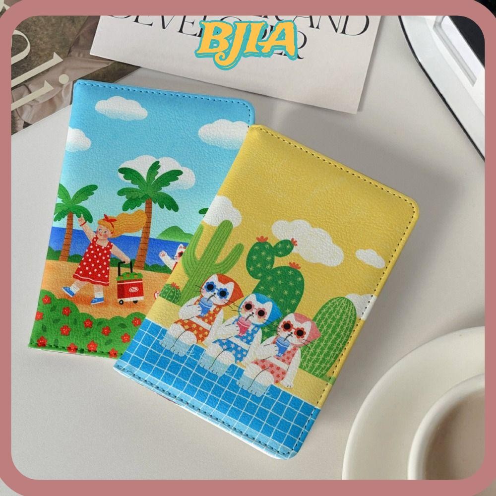 บีเจเอ ผู้ถือหนังสือเดินทาง,มัลติฟังก์ชั่ ปู่ หนังบัตรหนีบกระเป๋าสตางค์,แบบพกพาการ์ตูนสี่เหลี่ยมผืนผ้าสีดําหนังสือเดินทางปกเดินทางกลางแจ